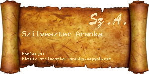 Szilveszter Aranka névjegykártya